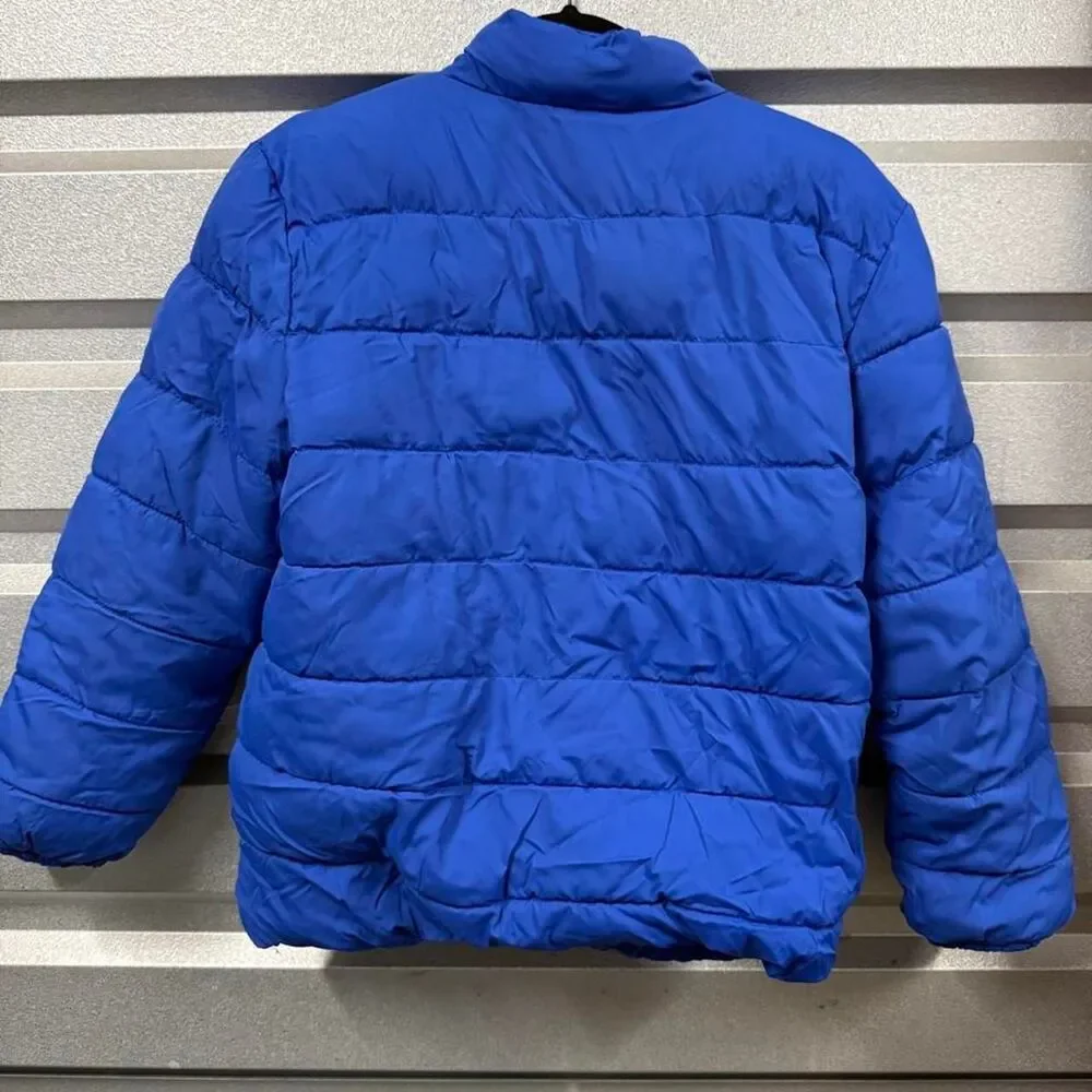 The Children's Place Puffer Jacket Kids XL 14 Blue Full Zip Quilted Coat